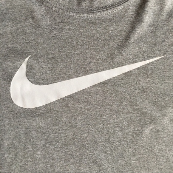 Nike Logo Short Sleeve Tee, Gray, White, Size XL (Youth) - Picture 6 of 16